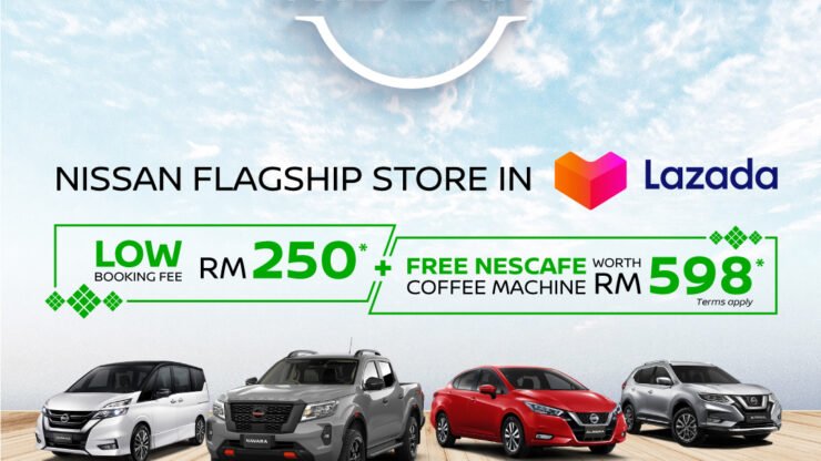 Orang ramai boleh menempah kenderaan Nissan di aplikasi Lazada dengan harga serendah RM250