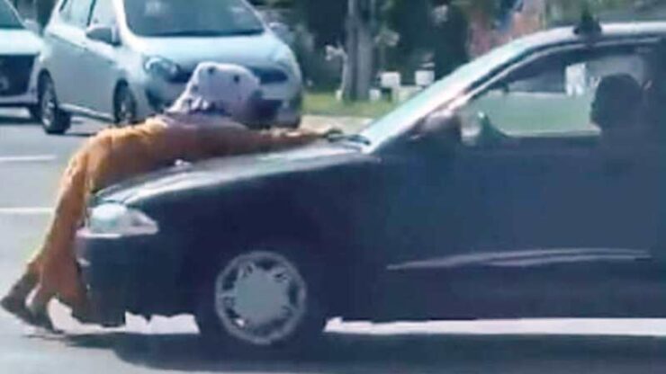 isteri halang kereta suami port dickson