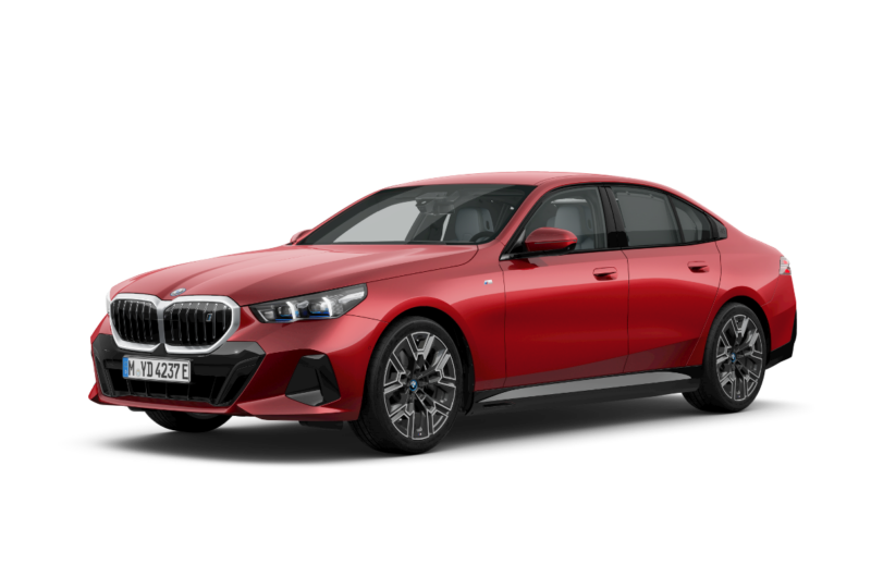 2. BMW i5 eDrive40 in Fire Red – Merino Silverstone