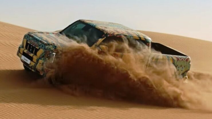 Kia Tasman testing al qudra